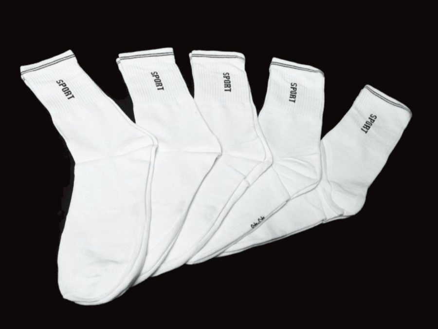 5 parov moških nogavic - bele šport