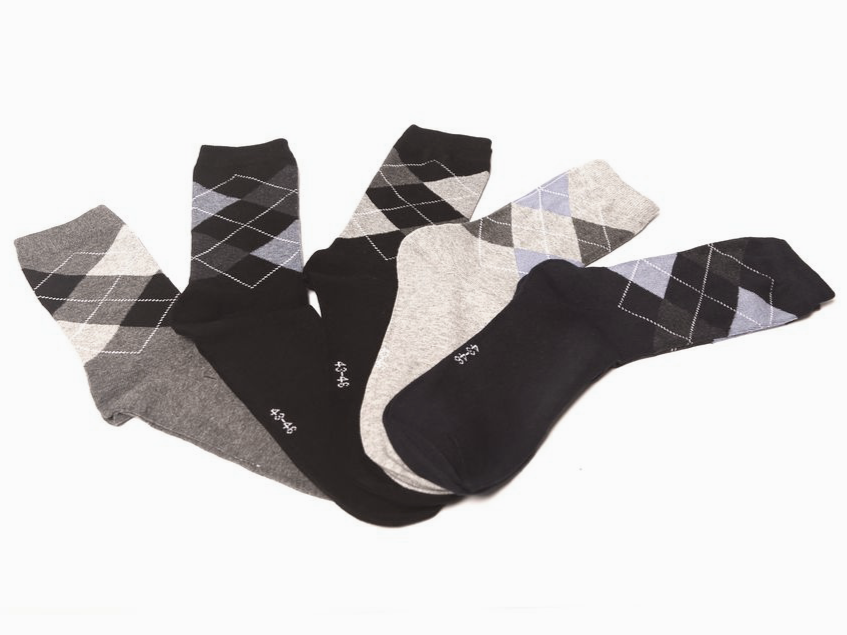 5 parov moških nogavic - karo