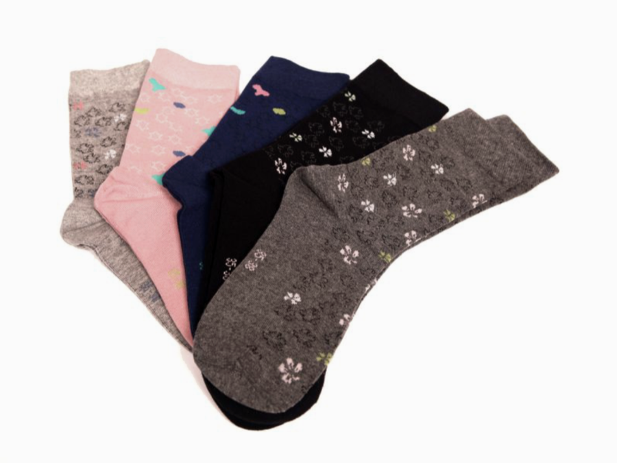 5 parov ženskih nogavic - rožice