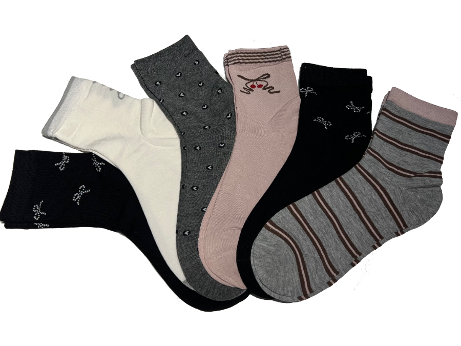 6 parov ženskih nogavic - vzorčki